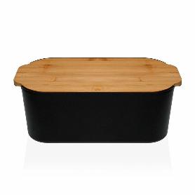 PANERA PLASTICO + TABLA CORTAR BAMBU NEGRA