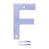 LETRA F-4 PULGADAS ACERO INOXIDABLE 18/8