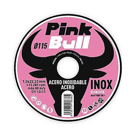 DISCOS CORTE INOX 115X1X22,23 PINK BULL LATA 10 UDS