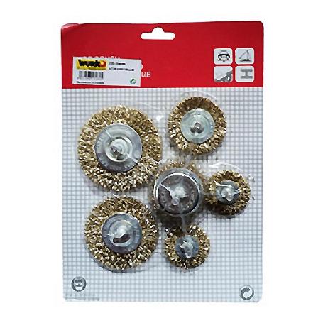 ESCOBILLAS ACERO SURTIDO 6 UD BLISTER