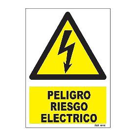CARTEL ADHESIVO 7,5X5,,5 CM PELIGRO RIESGO ELECTRICO