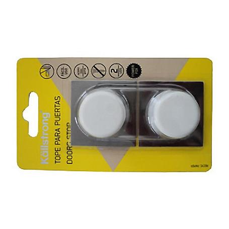 TOPE PUERTA ADH. BLANCO INOX BLIST-2