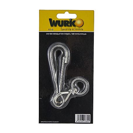 MOSQUETON NIQUEL 80MM C/ANILLA   BLISTER