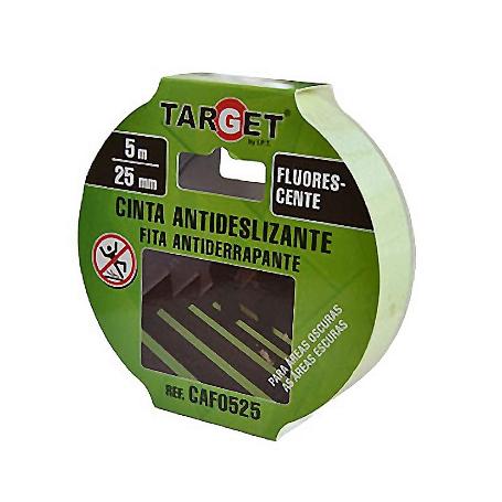CINTA ANTIDESLIZANTE FLUORESCENTE 25MM R/5MT.