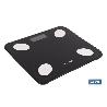BÁSCULA DE BAÑO DIGITAL NEGRA CON PANTALLA LCD, USB Y MEDICIÓN IMC DE GRASA VISCERAL 30 X 26,5 X 2,2 CM