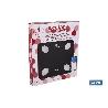BÁSCULA DE BAÑO DIGITAL NEGRA CON PANTALLA LCD, USB Y MEDICIÓN IMC DE GRASA VISCERAL 30 X 26,5 X 2,2 CM