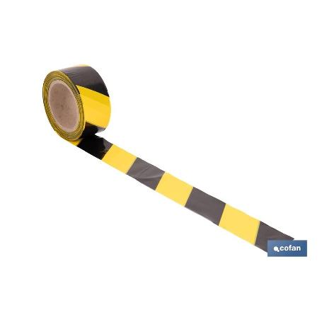CINTA BALIZAM. AMARILLA/NEGRA 50MM X 100MTS