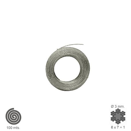 CABLE GALVANIZADO   3 MM. (ROLLO 100 METROS) NO ELEVACION