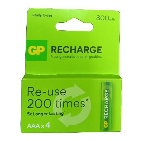 GP PILAS RECARGABLE 4 PILAS AAA RECYKO (085AAAHCBE-CB4 GP) G638