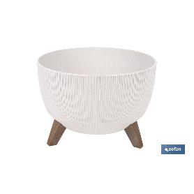 MACETA CON PATAS Y FILTRO DE DRENAJE COLOR BLANCO WPC Ø 290 X 230 MM 9,3 L   CAJA 5 UNID.