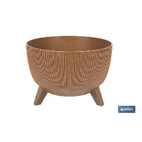 MACETA CON PATAS Y FILTRO DE DRENAJE COLOR MARRÓN WPC Ø 395 X 255 MM 21 L VENTA UNITARIA