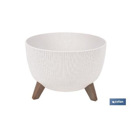 MACETA CON PATAS Y FILTRO DE DRENAJE COLOR BLANCO WPC Ø 395 X 255 MM 21 L VENTA UNITARIA