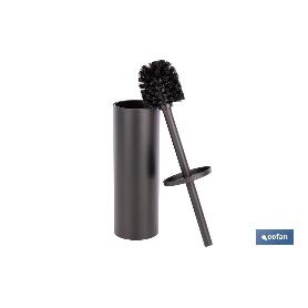 ESCOBILLERO PARA INODORO NEGRO MATE DE ACERO GAMA RIBEIRA 9,1 X 9,1 X 39 CM