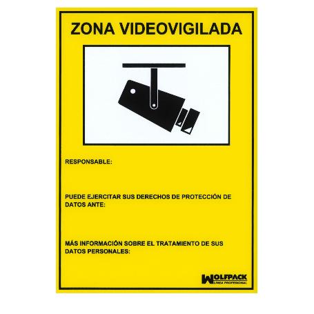 CARTEL ZONA VIDEOVIGILADA 30X21 CM.