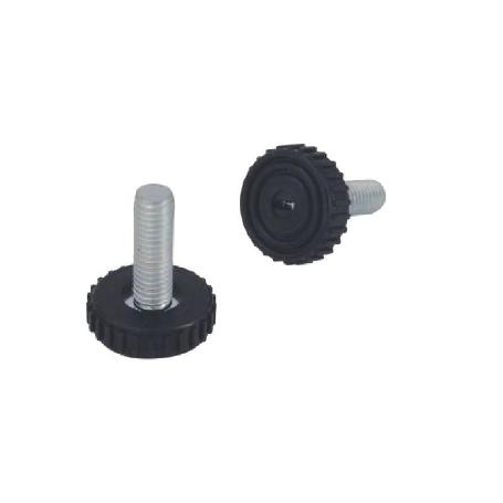 PIE NIVELADOR DAMEN Ø25 M8X13 NEGRO  C/HUELLA ALLEN 4MM.