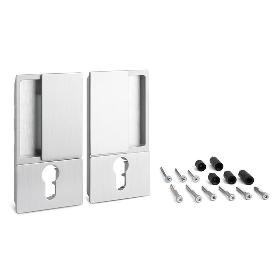 MANILLA WAVE PARA PUERTA BATIENTE CON CERRADURA CILÍNDRICA - SISTEMA ENRASADO PARA INTERIORISMO DE DISEÑO ACABADO C