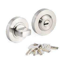 MULETILLA CON LLAVE Ø50X10MM NEGRO MATE / NIQUEL SATINADO / PULIDO BRILLO ACABADO NIQUEL SATINAD