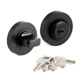 MULETILLA CON LLAVE Ø50X10MM NEGRO MATE / NIQUEL SATINADO / PULIDO BRILLO ACABADO NEGRO MATE