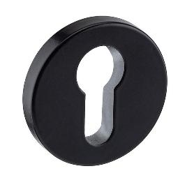 BOCALLAVE REDONDA IN.04.28R.Y08.N PARA CILINDRO EUROPEO - ACERO INOX SATINADO CON BASE INTERIOR DE NYLON ACABADO NE