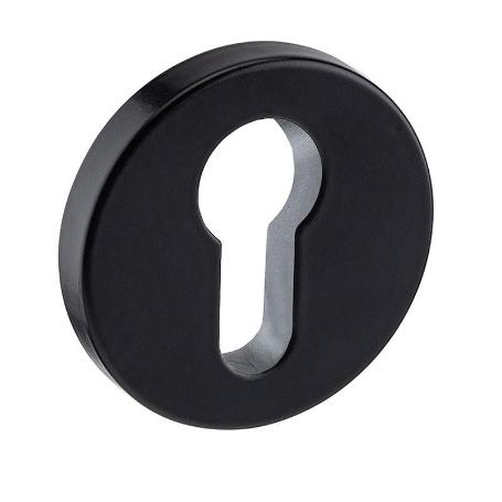 BOCALLAVE REDONDA IN.04.28R.Y08.N PARA CILINDRO EUROPEO - ACERO INOX SATINADO CON BASE INTERIOR DE NYLON ACABADO NE