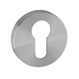 BOCALLAVE REDONDA IN.04.28R.Y08.N PARA CILINDRO EUROPEO - ACERO INOX SATINADO CON BASE INTERIOR DE NYLON ACABADO EF