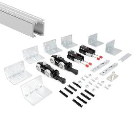 KIT HERRAJES PUERTA HIDE 250KG CON GUIA 3M.  C/PERFIL 3M. PARA 1 PUERTA.