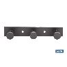 PERCHERO DE PARED NEGRO DE ACERO CON 3 POMOS 15,6 X 2,7 X 2,8 CM