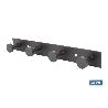 PERCHERO DE PARED NEGRO DE ACERO CON 4 POMOS 21,6 X 2,7 X 2,8 CM