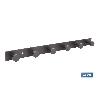 PERCHERO DE PARED NEGRO DE ACERO CON 6 POMOS 33,51 X 2,7 X 2,8 CM