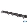 PERCHERO DE PARED NEGRO DE ACERO CON 6 POMOS 33,51 X 2,7 X 2,8 CM