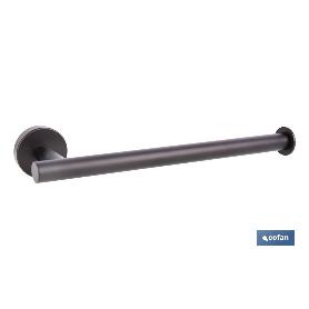 TOALLERO NEGRO MATE DE ACERO CON DISEÑO REDONDO GAMA RIBEIRA 28 X 8 X 5 CM