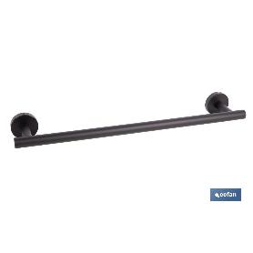 TOALLERO NEGRO MATE DE ACERO CON DISEÑO REDONDO GAMA RIBEIRA 45 X 8 X 5 CM