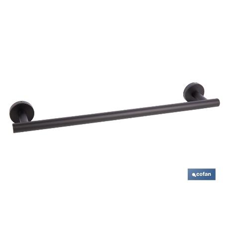 TOALLERO NEGRO MATE DE ACERO CON DISEÑO REDONDO GAMA RIBEIRA 45 X 8 X 5 CM