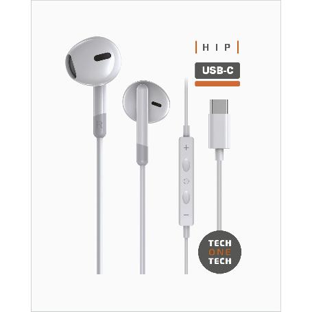 TECH AURICULARES CON MICROFONO USB-C  BLANCO TEC1301