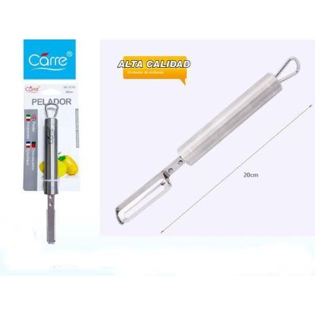 CARRE PELADOR DE PATATAS MANGO INOX 20 CMS VICTORIA LOW COST