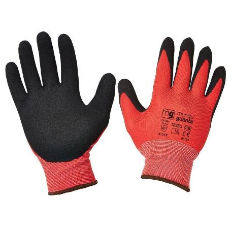 GUANTE SIFERFOAM PALMA NITRILO SANDY ROJO-NEGRO T-9 L TESEO (CAJA 12 UNIDADES)