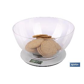 BÁSCULA DE COCINA DIGITAL CON CUENCO DE CAPACIDAD 3,8 L 10 KILOS Ø25,5 X 14 CM