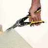 TIJERAS CHAPA CORTE IZQUIERDA 250 MM. HOJA ACERO AL CARBONO, MANGOS ENGOMADOS, CON DIENTES SERRADOS, CORTACHAPA, TI