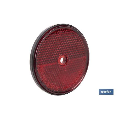 CATADIÓPTRICO REDONDO ROJO Ø60 MM CON AGUJERO SIN TORNILLO