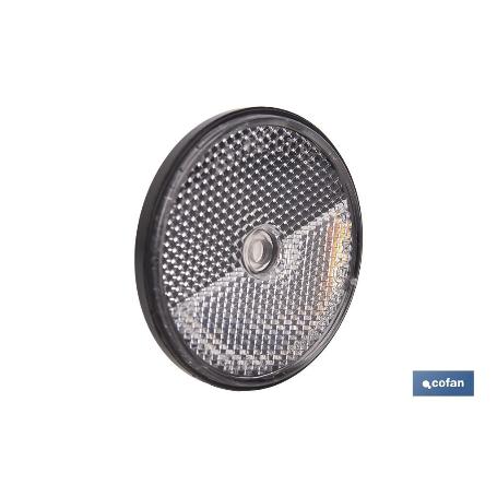 CATADIÓPTRICO REDONDO BLANCO Ø60 MM CON AGUJERO SIN TORNILLO CON ADHESIVO