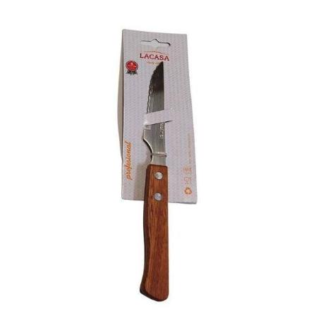 CUCHILLO CHULETERO MANGO MADERA INOXIDABLE ECONOMICO LOW COST FRADOMI