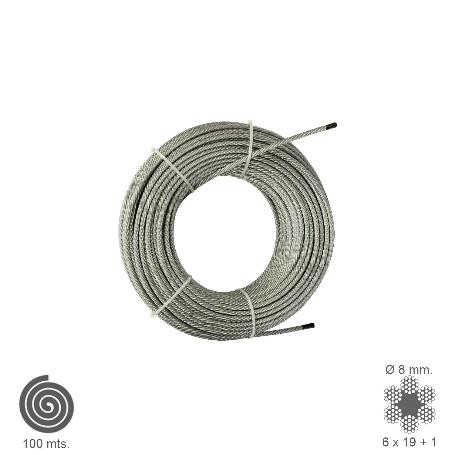 CABLE GALVANIZADO   8 MM. (ROLLO 100 METROS) NO ELEVACION