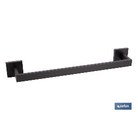 TOALLERO NEGRO MATE DE ACERO CON DISEÑO CUADRADO GAMA FAIAL 45 X 8 X 5,5 CM