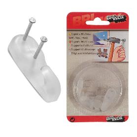 BRINOX CUELGA CUADROS FACIL 2 CLAVO TRANSPARENTE 11 6 U. B50640H