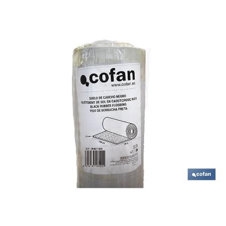 SUELO DE CAUCHO NEGRO CÍRCULOS 3 MM 1,50 X 10 M