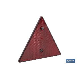 CATADIÓPTRICO TRIANGULAR ROJO 155 X 137 MM CON AGUJERO Y TORNILLOS