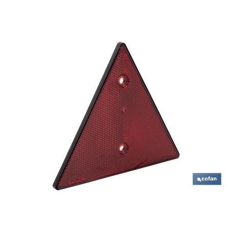 CATADIÓPTRICO TRIANGULAR ROJO 155 X 137 MM CON AGUJERO Y SIN TORNILLOS