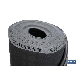 SUELO DE CAUCHO NEGRO CÍRCULOS 3 MM 1,00 X 10 M