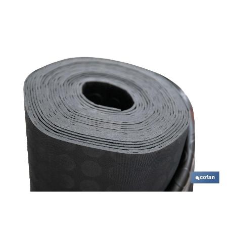 SUELO DE CAUCHO NEGRO CÍRCULOS 3 MM 1,00 X 10 M