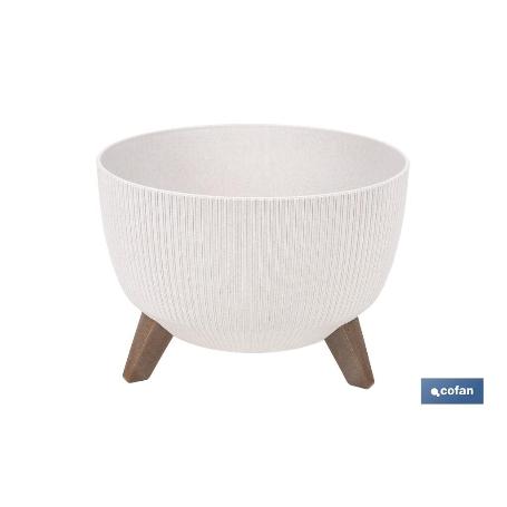 MACETA CON PATAS Y FILTRO DE DRENAJE COLOR BLANCO WPC Ø 290 X 230 MM 9,3 L VENTA UNITARIA